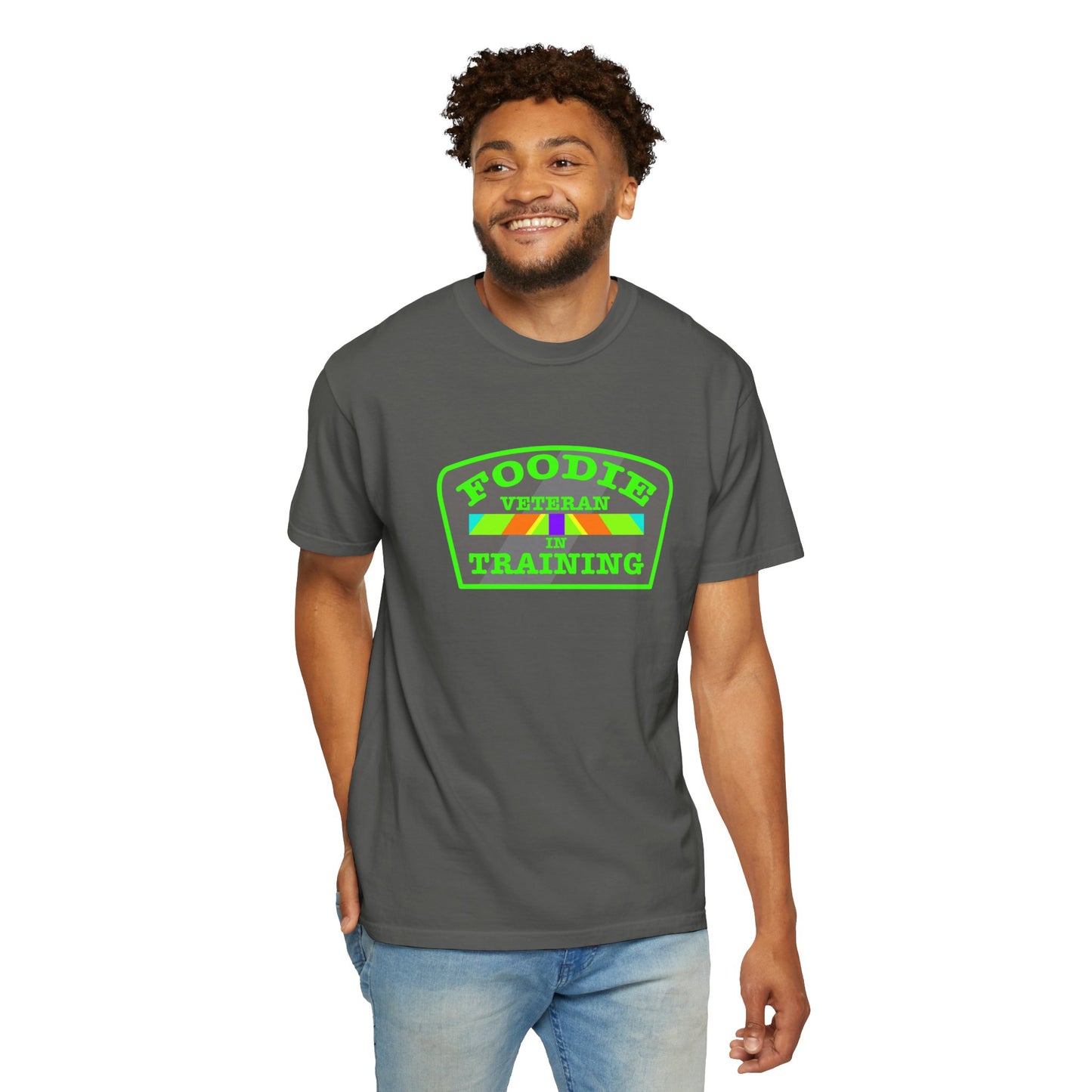 L.O.E.F Foodie Veteran IN TRAINING Unisex Tee Shirt (Neon Green)