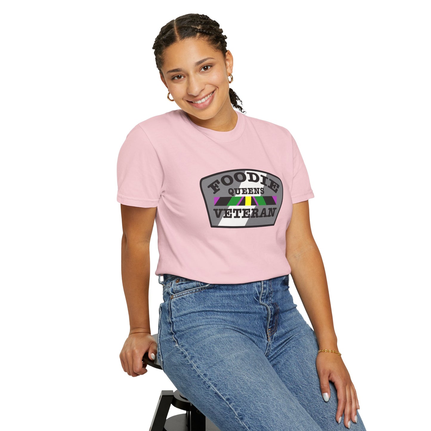 L.O.E.F Foodie Veteran Queens Unisex Tee Shirt (Gray)