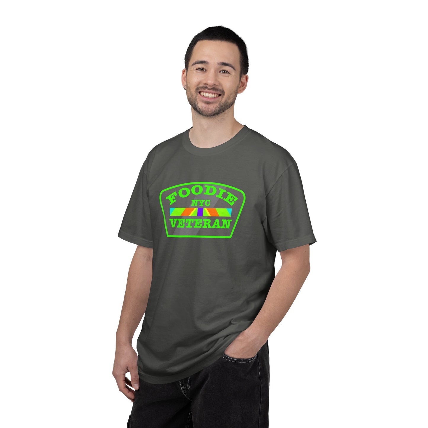 L.O.E.F Foodie Veteran NYC Unisex Tee Shirt (Neon Green)