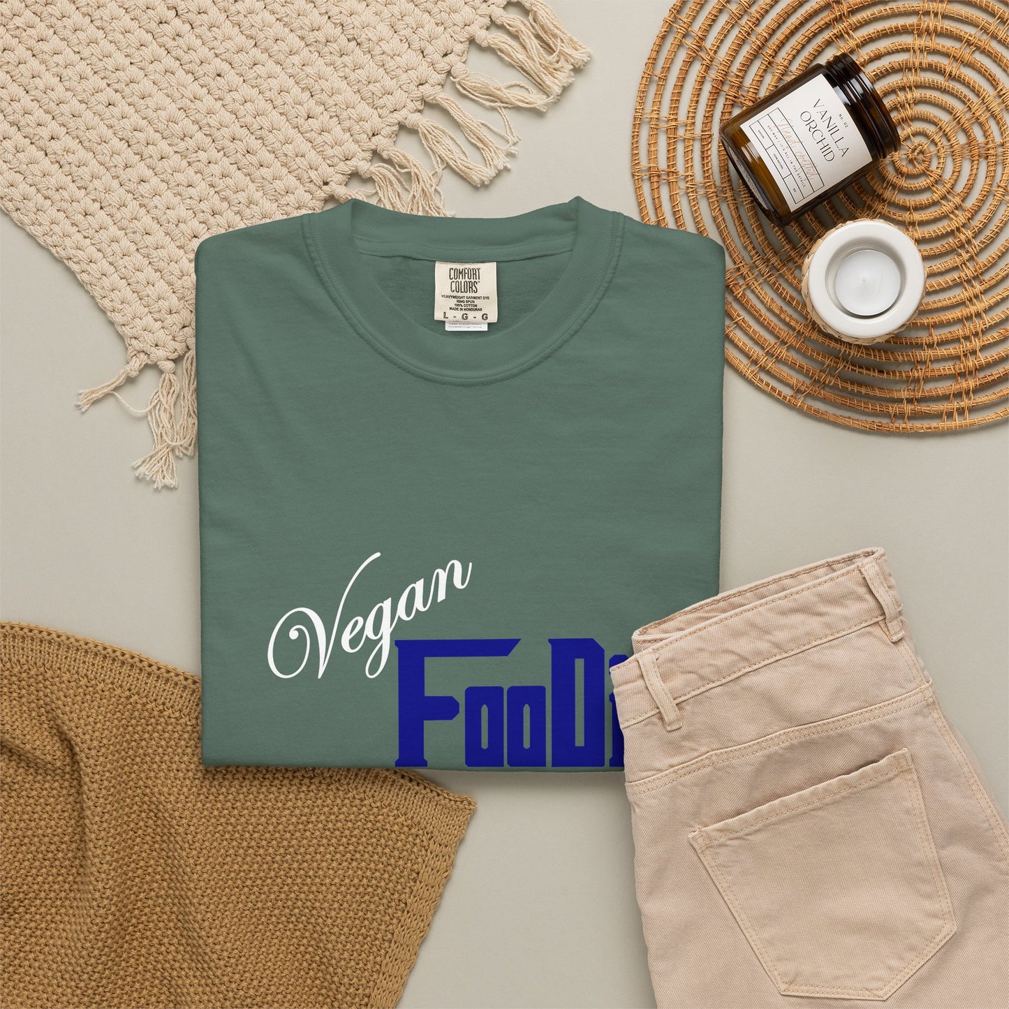 L.O.E.F Unisex Vegan Foodie Tee Shirt (Dark Blue)