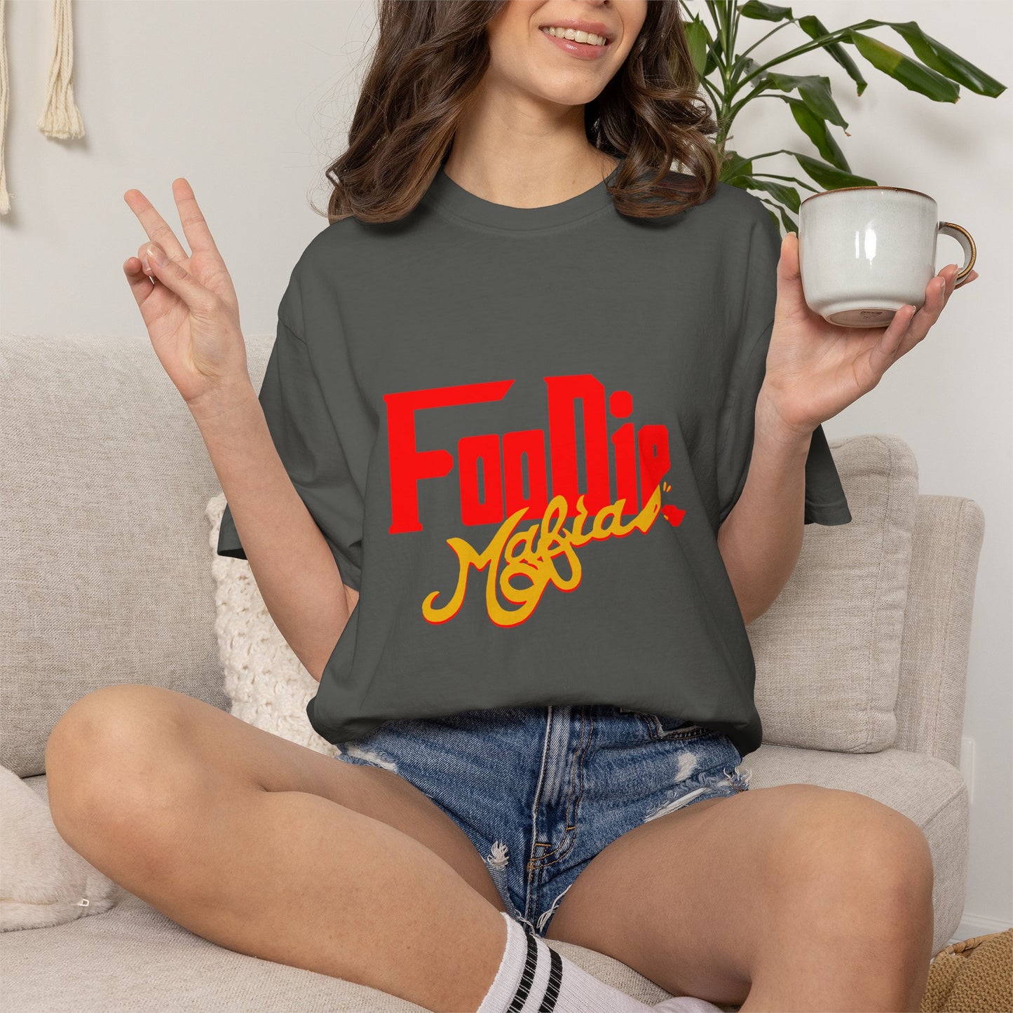 L.O.E.F Red Foodie Mafia Unisex Tee Shirt (Gold)