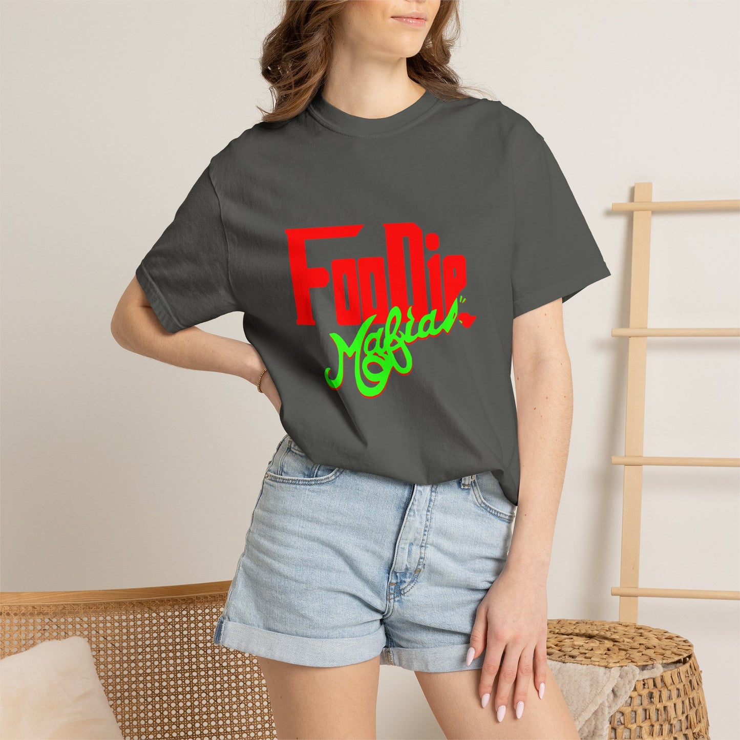 L.O.E.F Red Foodie Mafia Unisex Tee Shirt (Neon Green)
