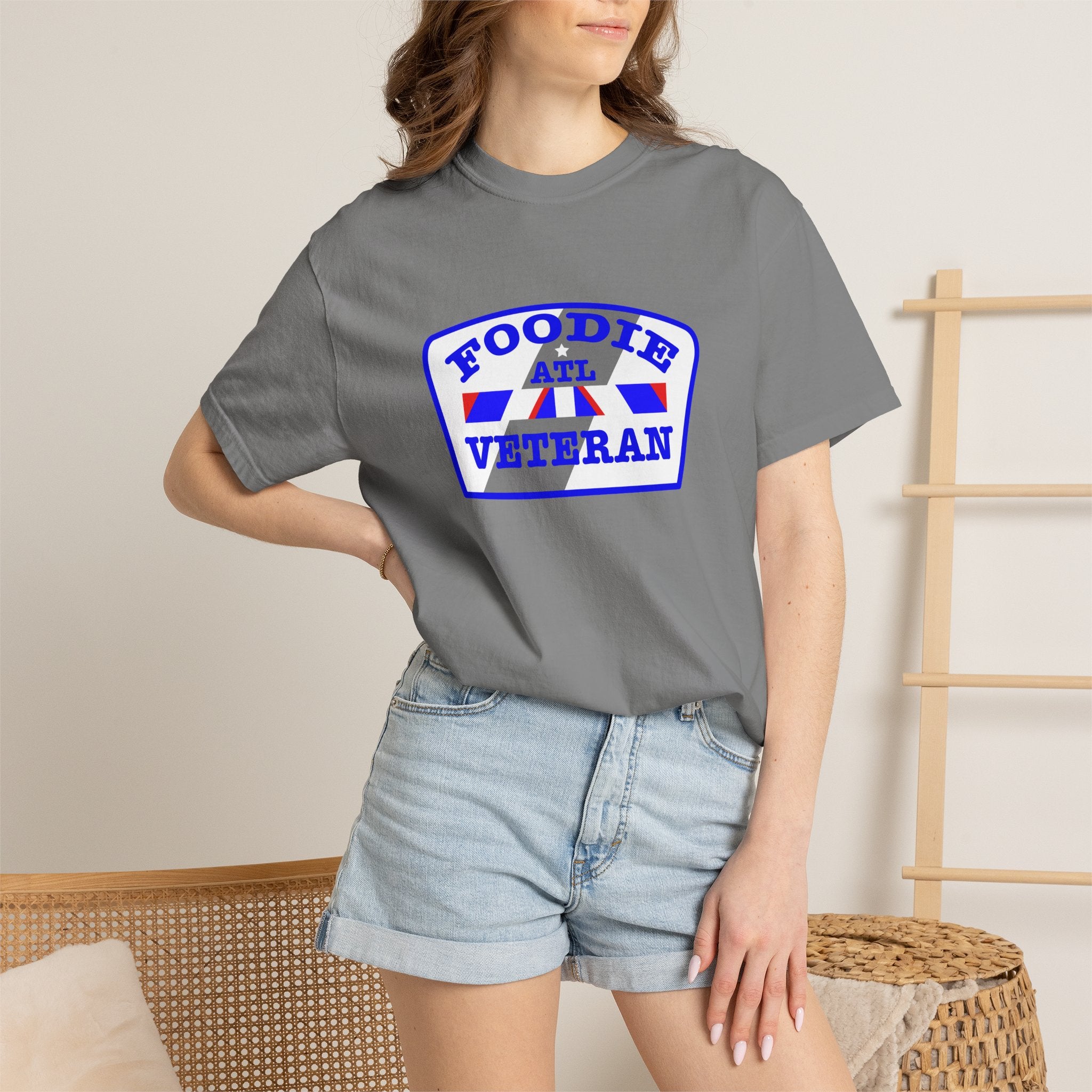 L.O.E.F Foodie Veteran ATL Unisex Tee Shirt (Blue)