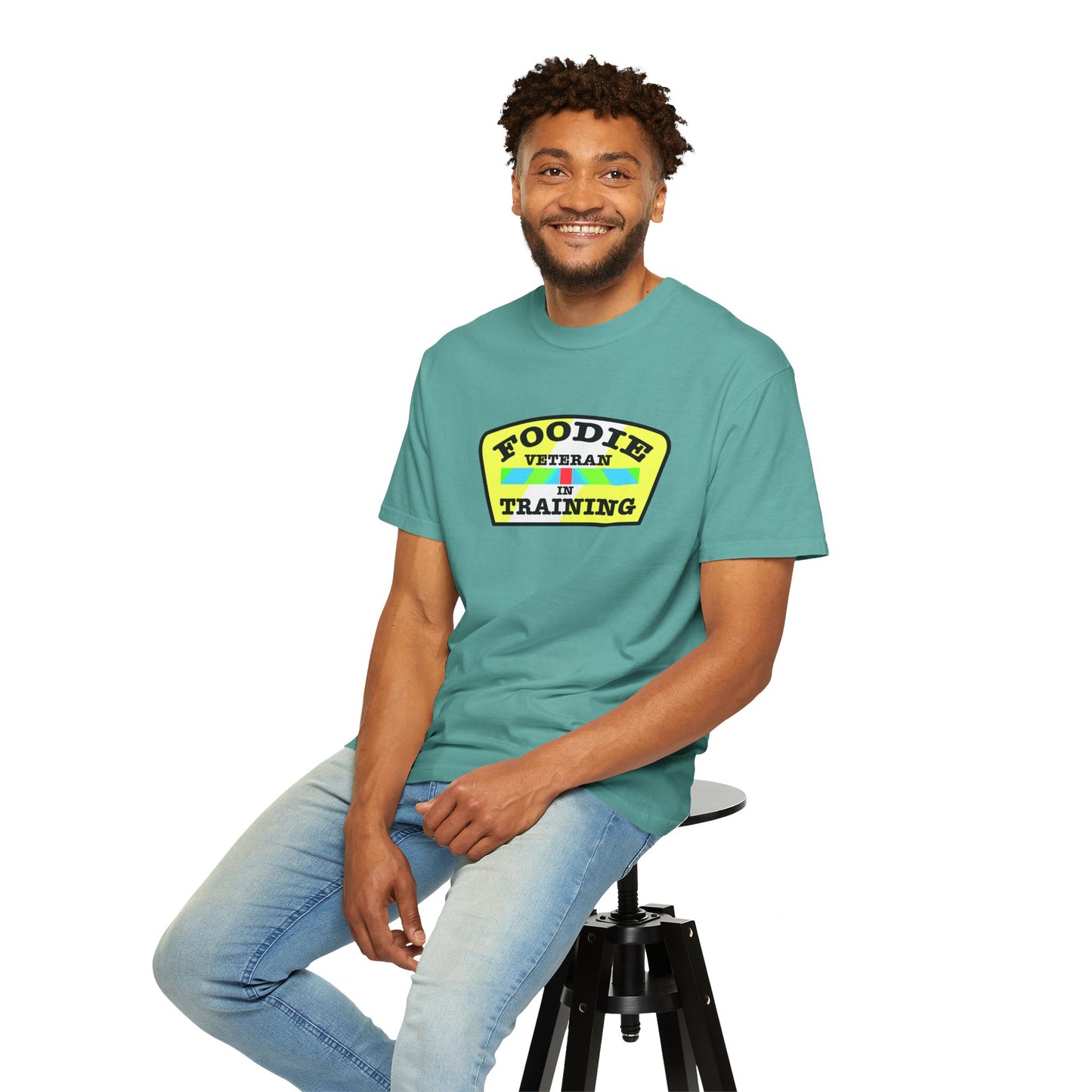 L.O.E.F Foodie Veteran IN TRAINING Unisex Tee Shirt (Yellow and Black)