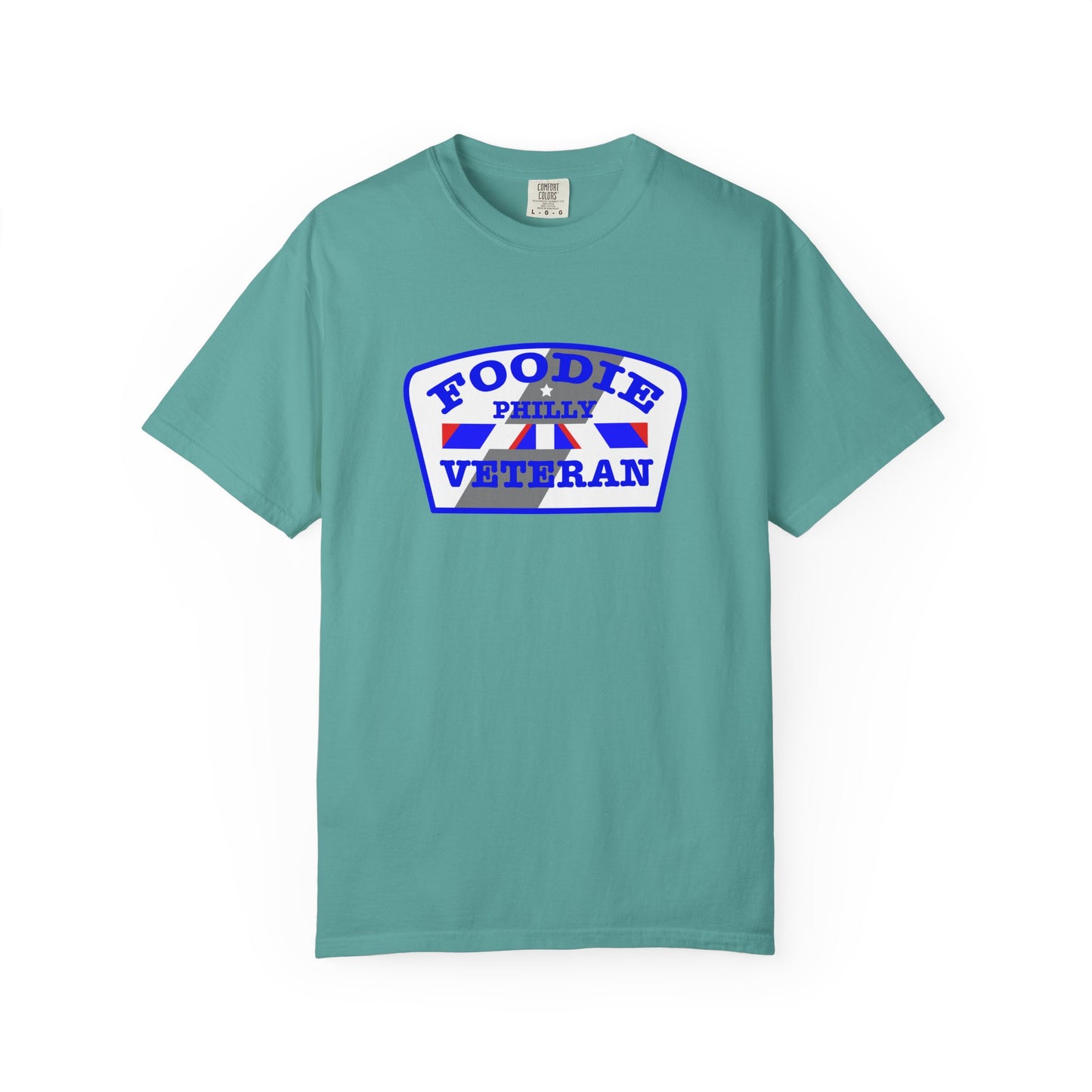 L.O.E.F Foodie Veteran PHILLY Unisex Tee Shirt (Blue)