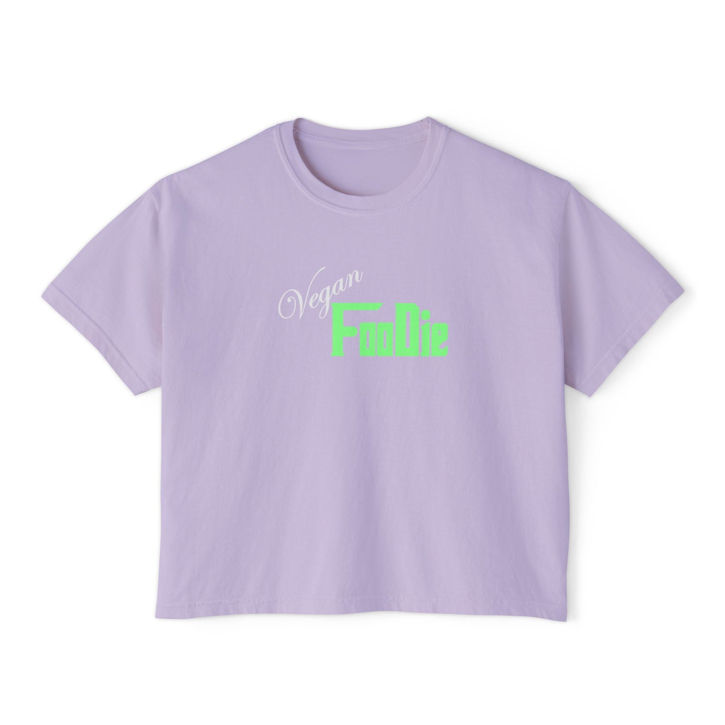 L.O.E.F Women Vegan Foodie Boxy Tee (Mint Green)