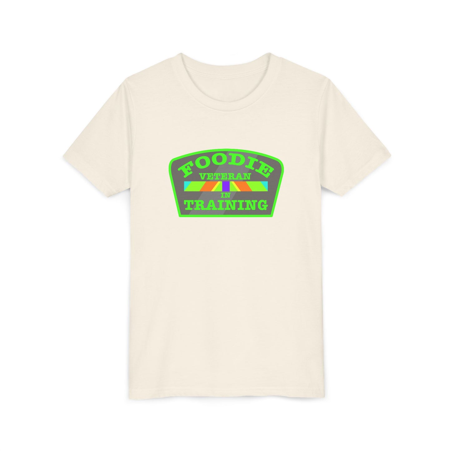 L.O.E.F Foodie Veteran In Training Kids Tee Shirt (Neon Green)