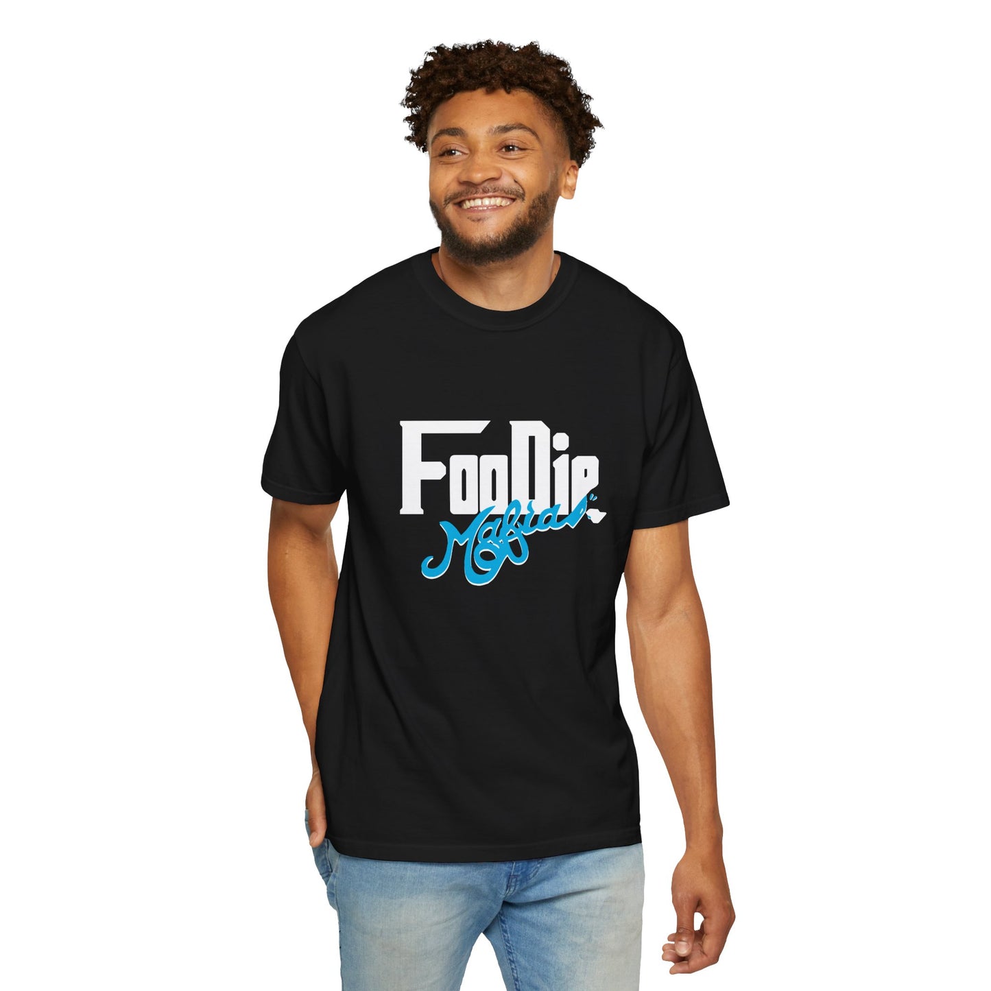 L.O.E.F White Foodie Mafia Unisex Tee shirt (Apricot)