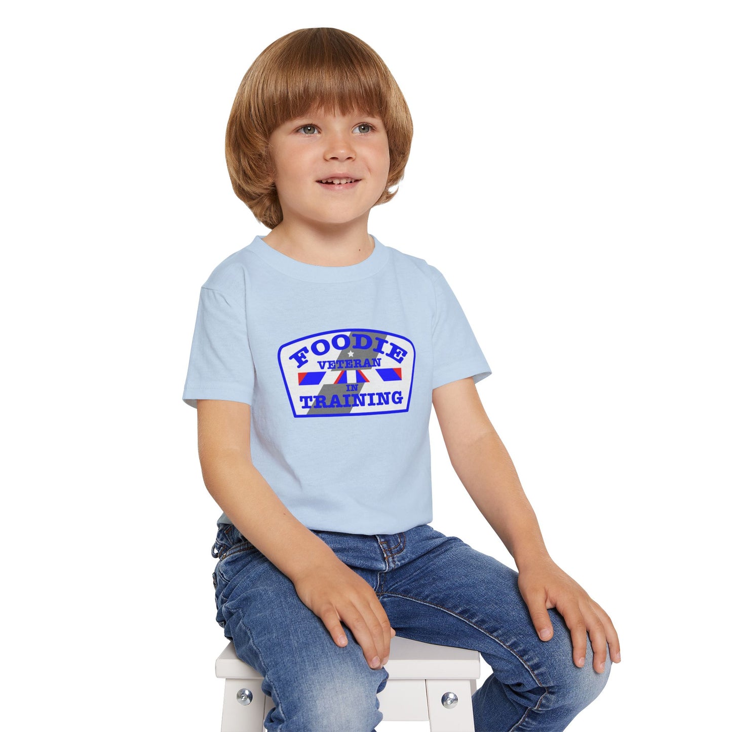 L.O.E.F Foodie Veteran In Training Toddler Tee Shirt (Blue)