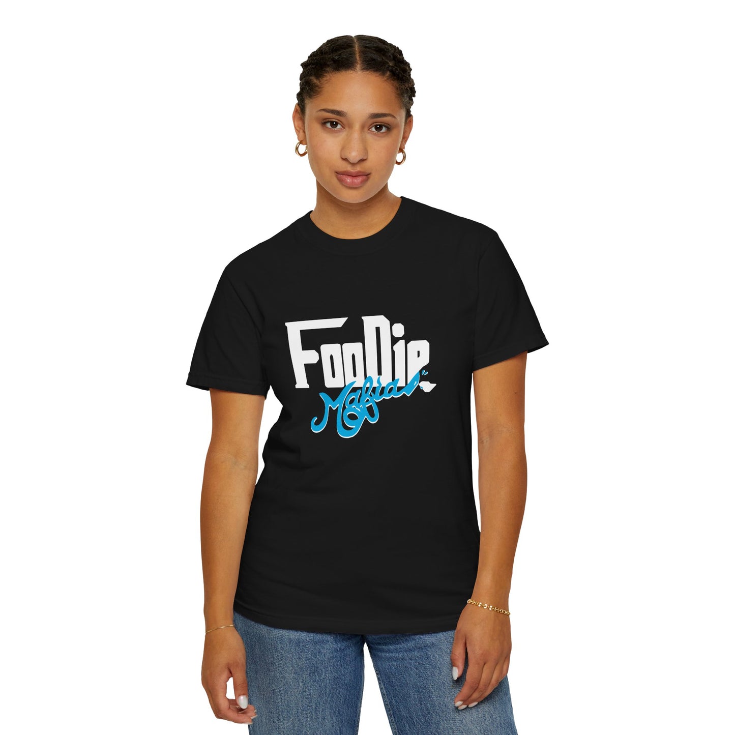 L.O.E.F White Foodie Mafia Unisex Tee shirt (Apricot)