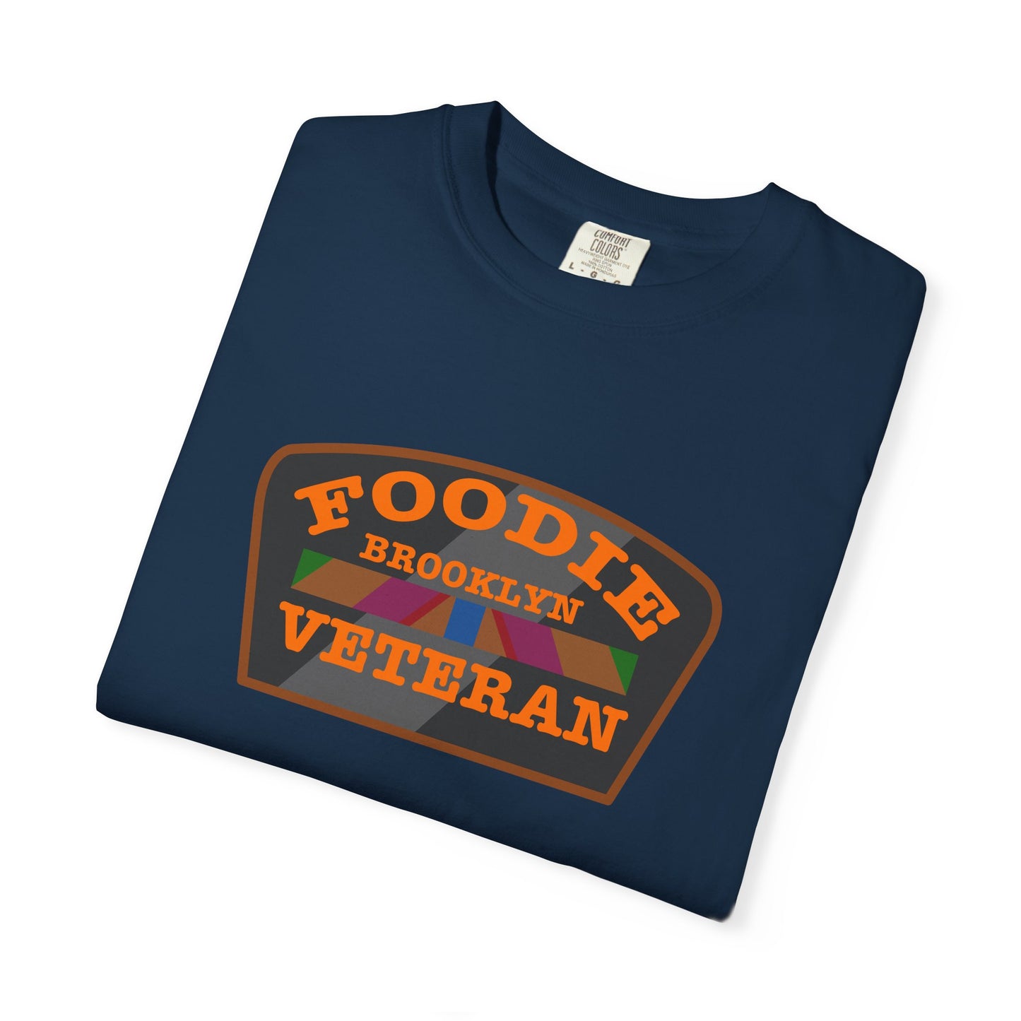 L.O.E.F Foodie Veteran BROOKLYN Unisex Tee Shirt (Orange)