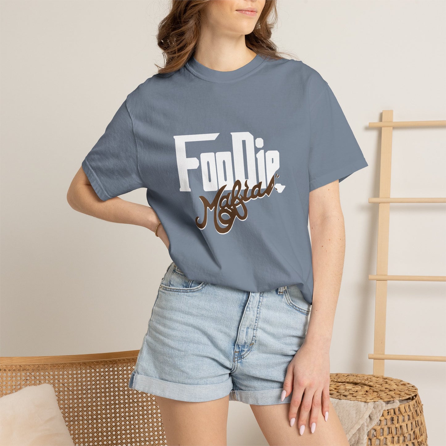 L.O.E.F White Foodie Mafia Unisex Tee shirt (Dark Brown)