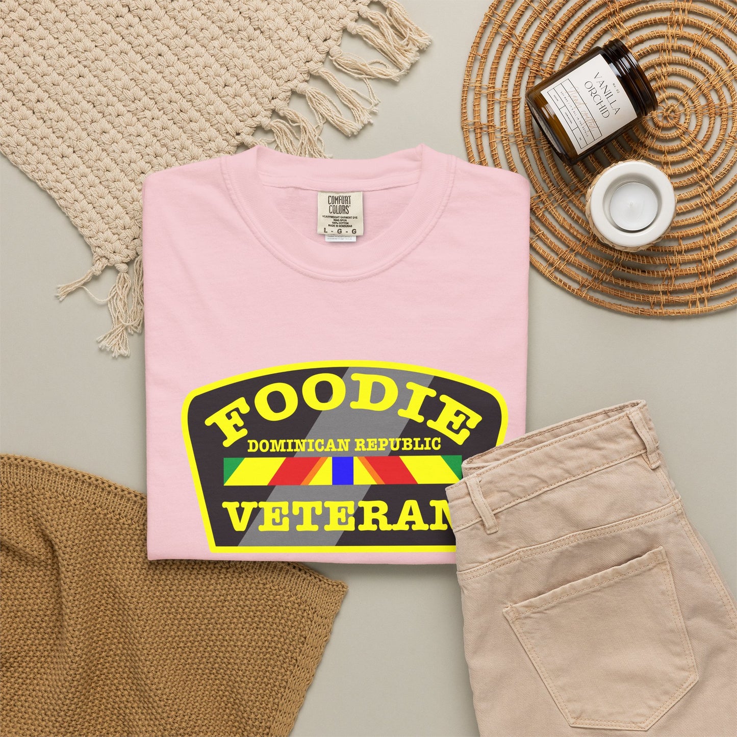 L.O.E.F Foodie Veteran DOMINICAN REPUBLIC Unisex Tee Shirt (Yellow)