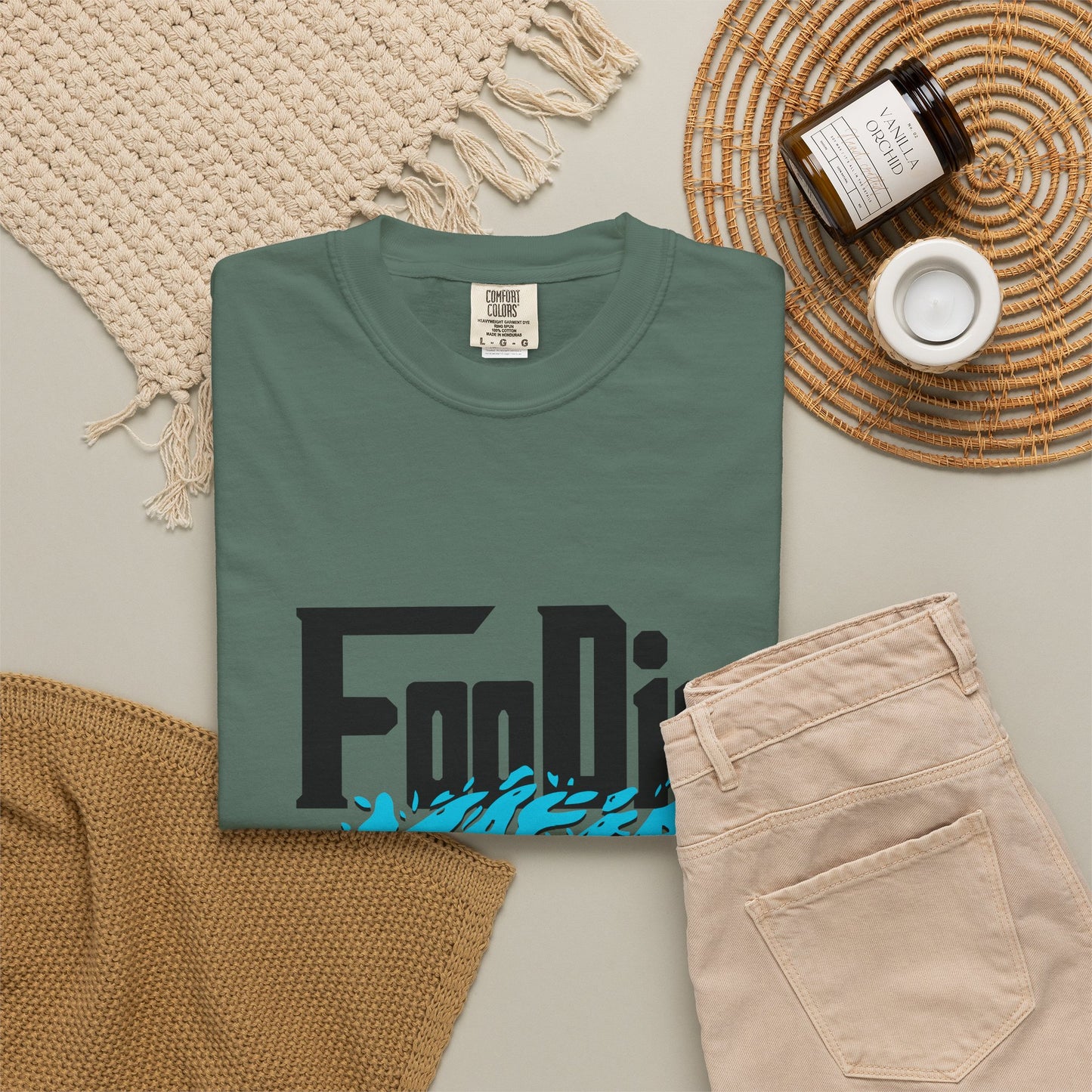 L.O.E.F Foodie Mafia Unisex Tee Shirt (Aqua Blue)