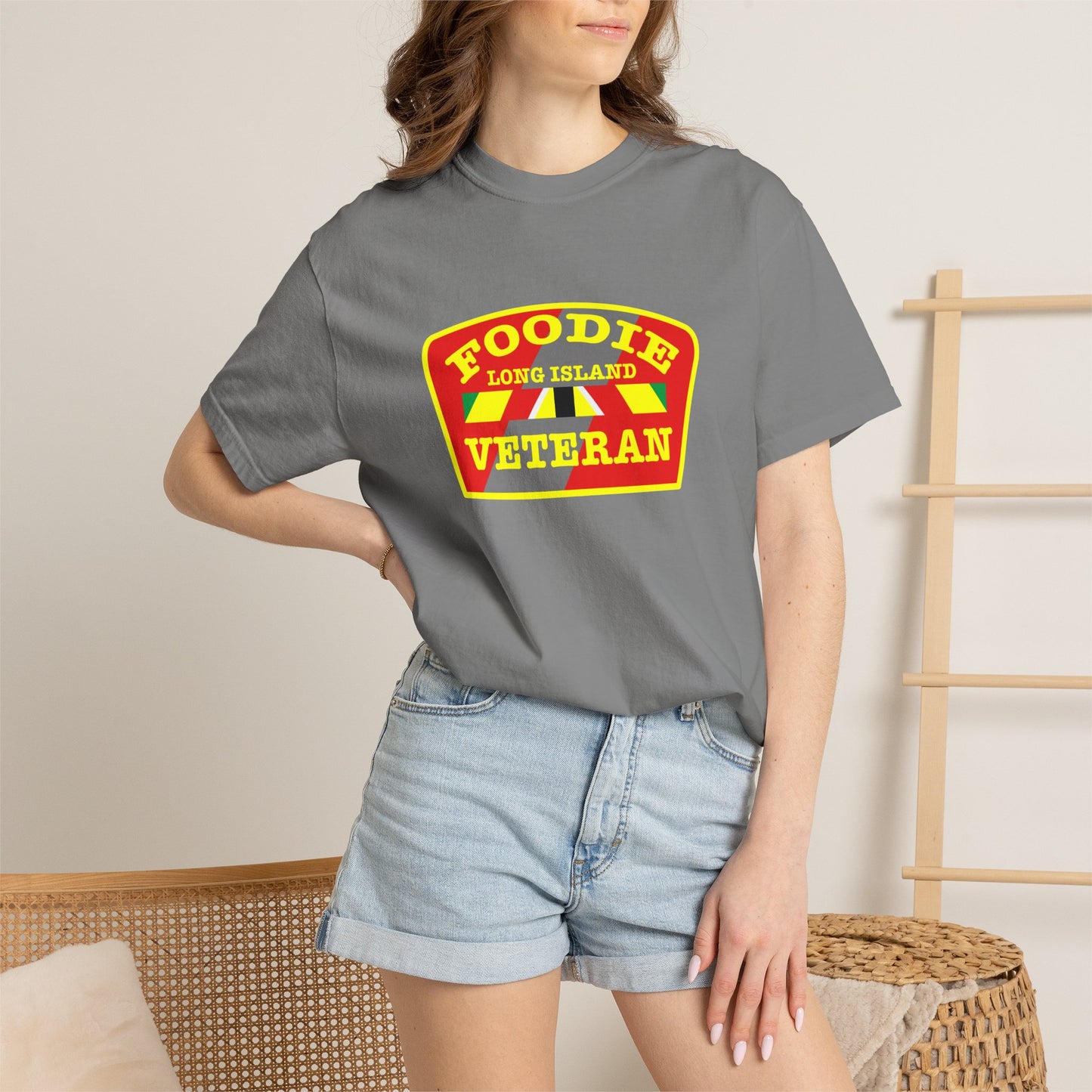 L.O.E.F Foodie Veteran Long Island Unisex Tee Shirt (Yellow)