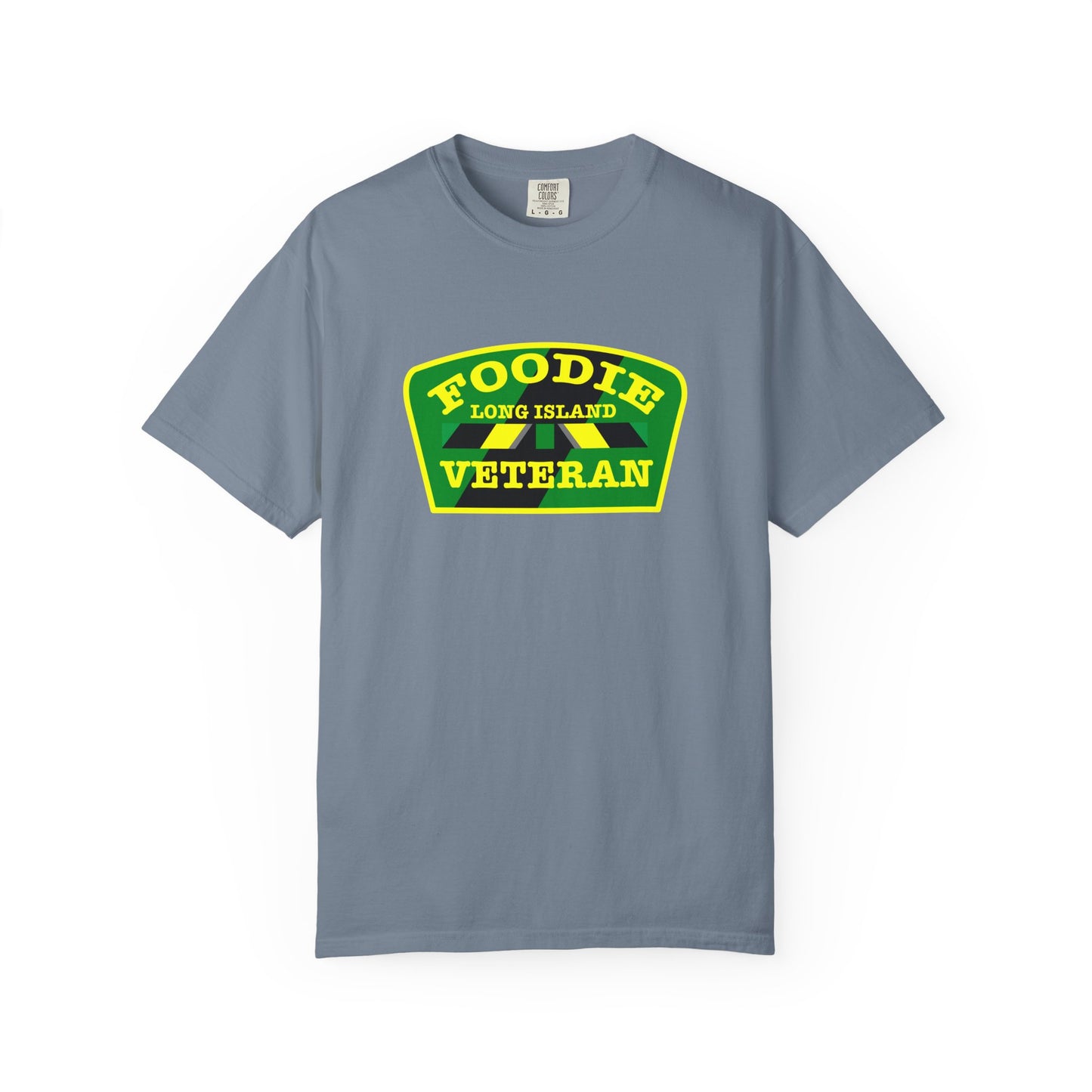 L.O.E.F Foodie Veteran Long Island Unisex Tee Shirt (Yellow and Green)