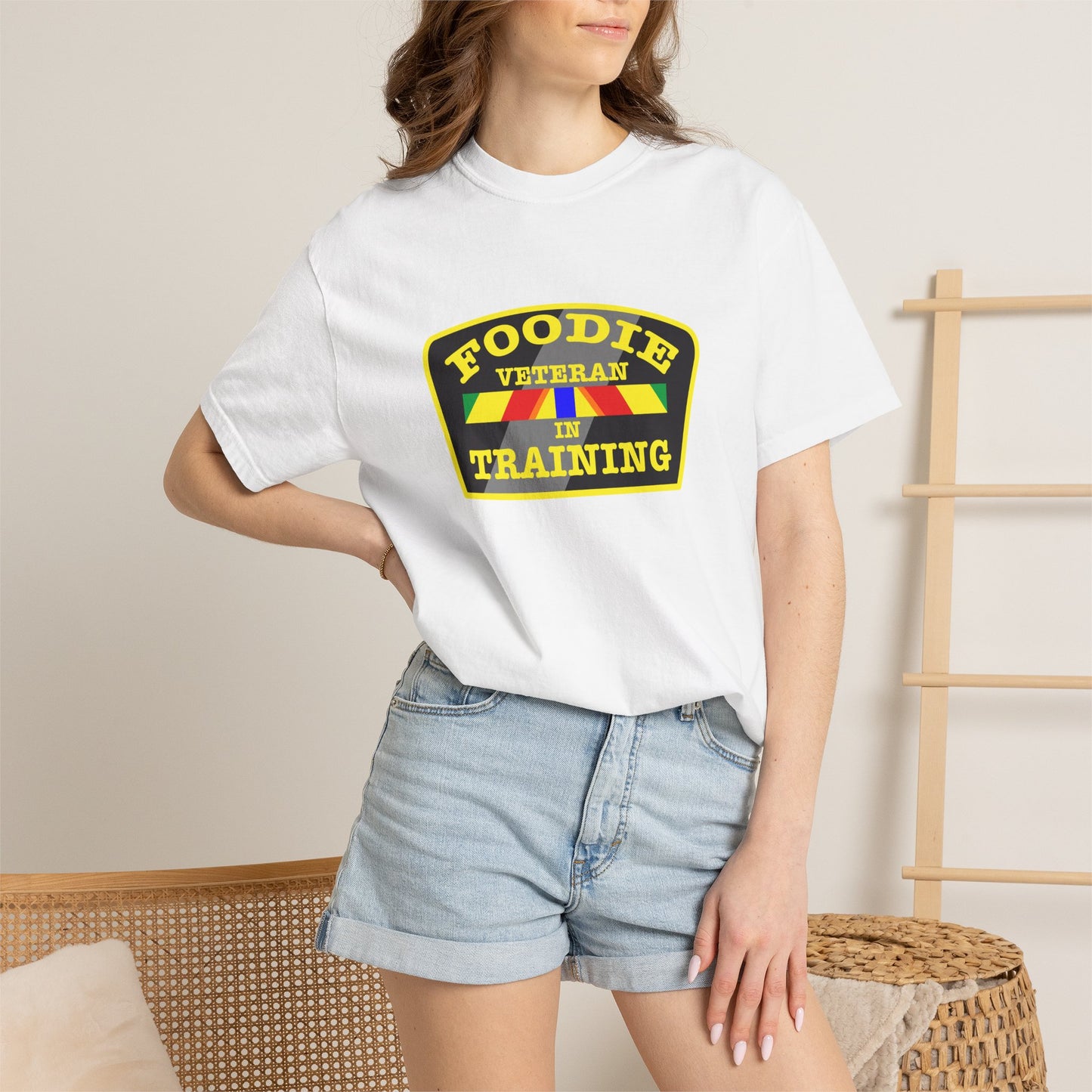 L.O.E.F Foodie Veteran IN TRAINING Unisex Tee Shirt (Yellow)