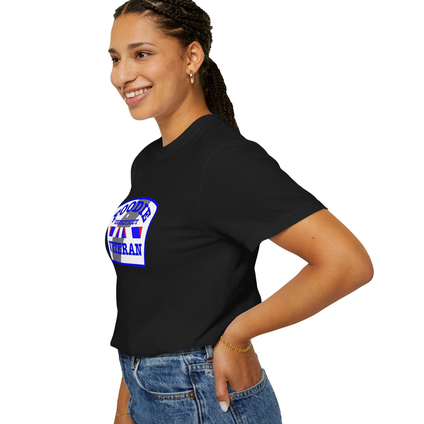 L.O.E.F Foodie Veteran CONNECTICUT Unisex Tee Shirt (Blue)