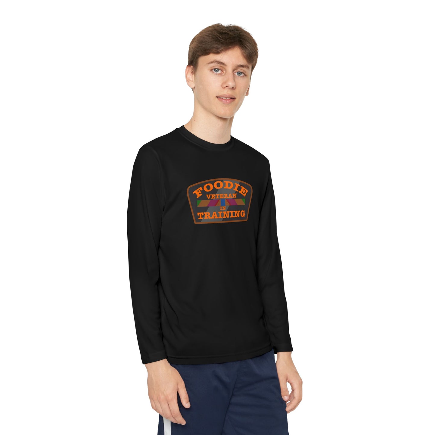 L.O.E.F Foodie Veteran In Training Youth Long Sleeve Tee (Orange)