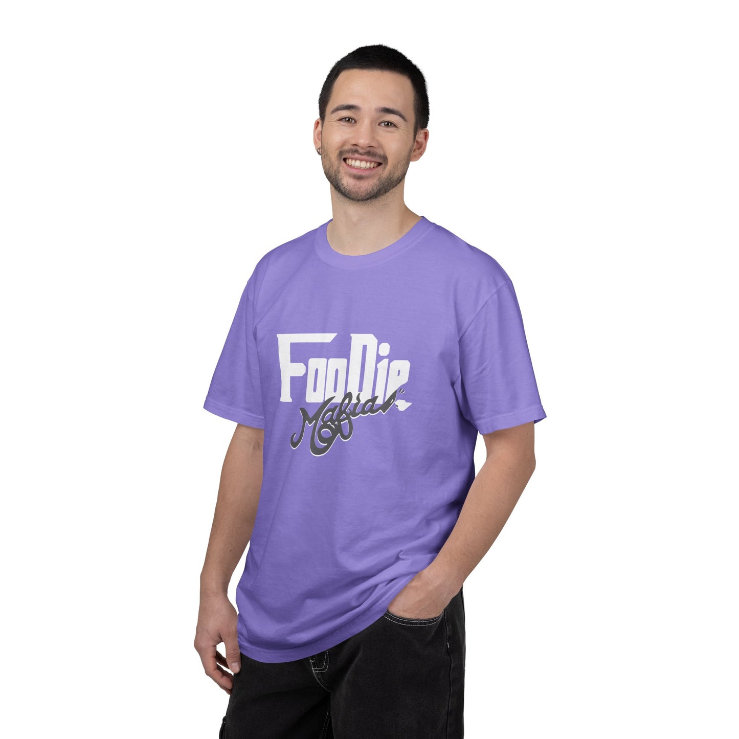 L.O.E.F White Foodie Mafia Unisex Tee shirt (Dark Grey)