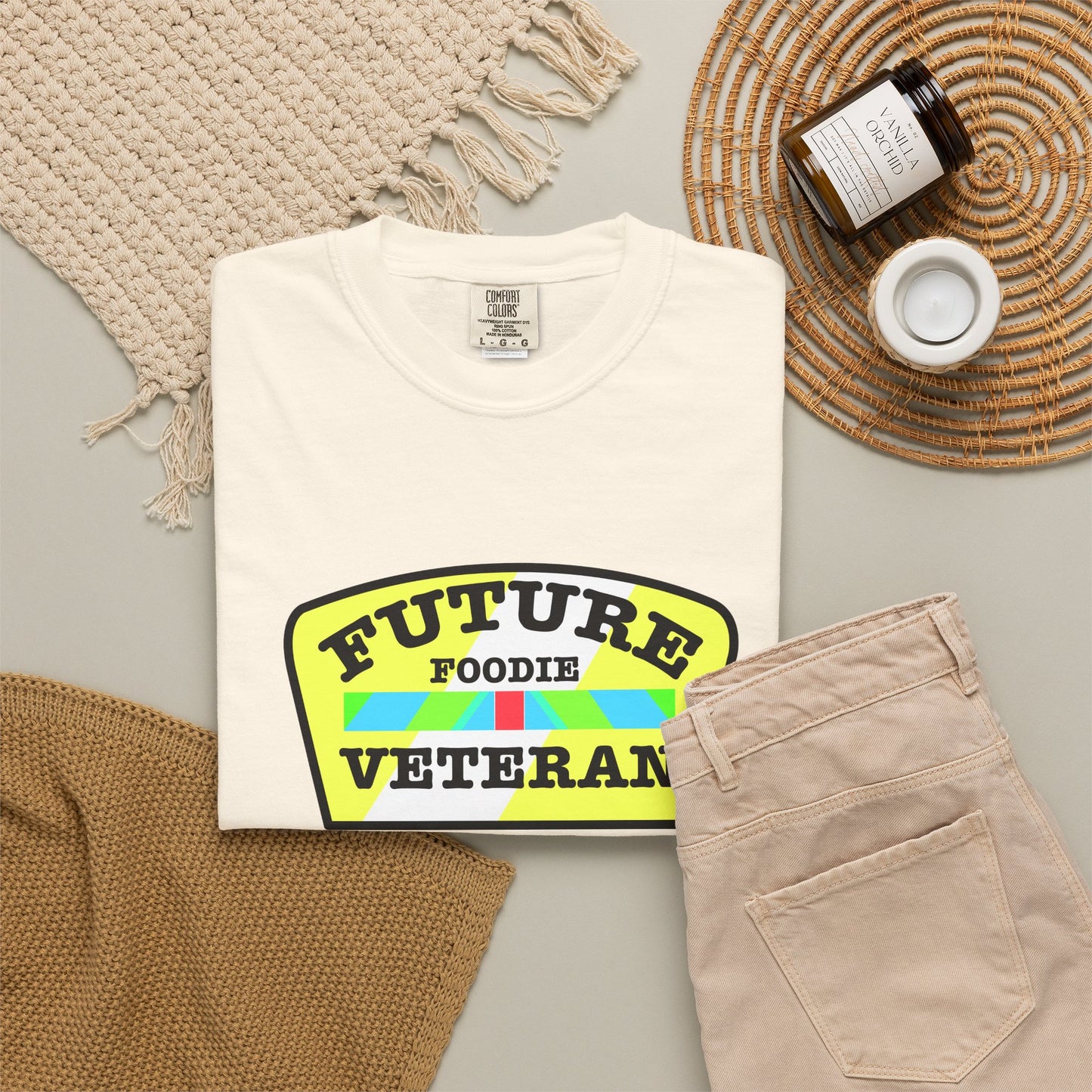 L.O.E.F Future Foodie Veteran Unisex Tee Shirt (Yellow and Black)