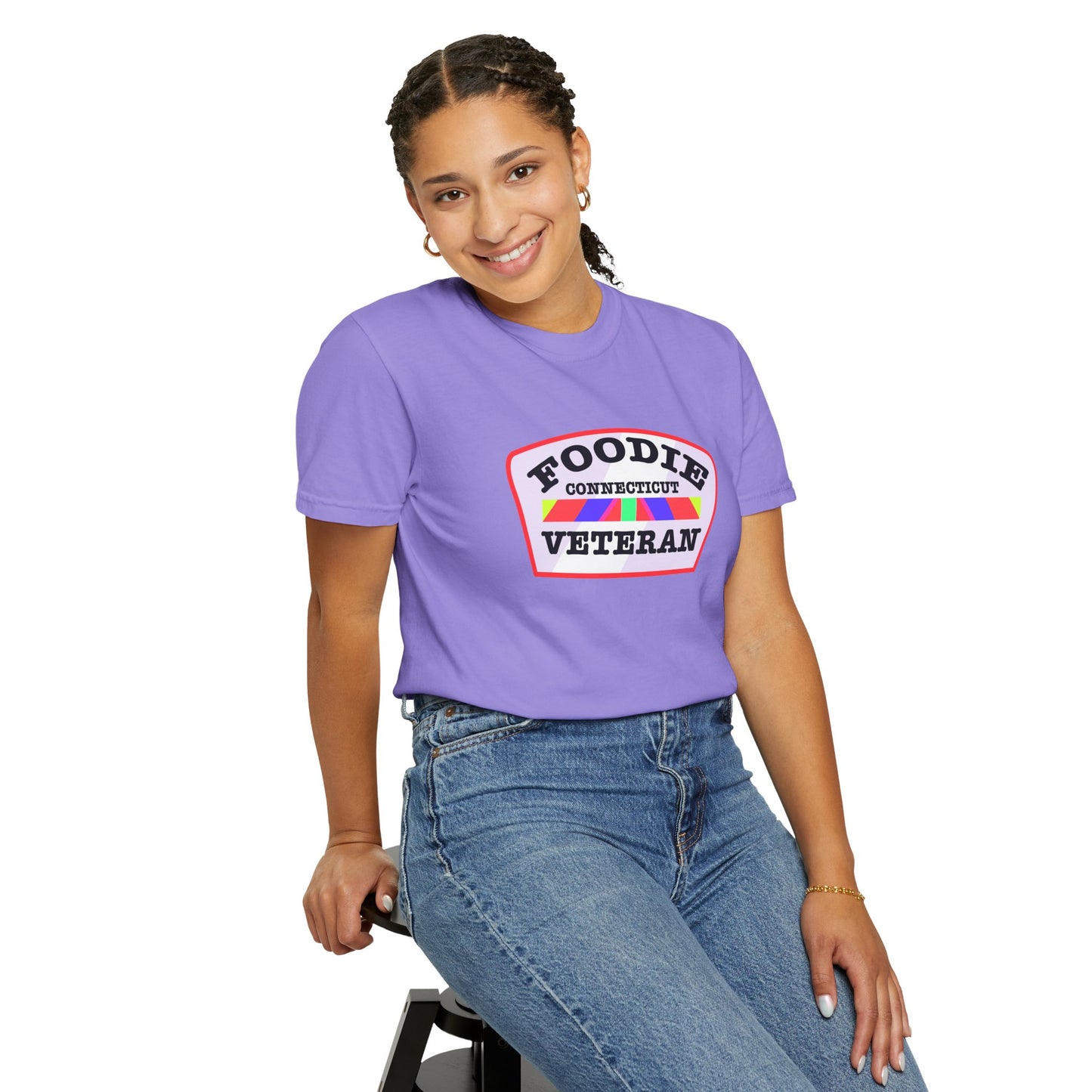 L.O.E.F Foodie Veteran CONNECTICUT Unisex Tee Shirt (Soft Pink)