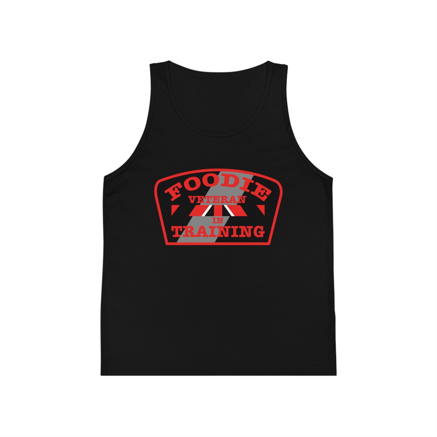L.O.E.F Foodie Veteran In Training Kids Tank Top (Red)