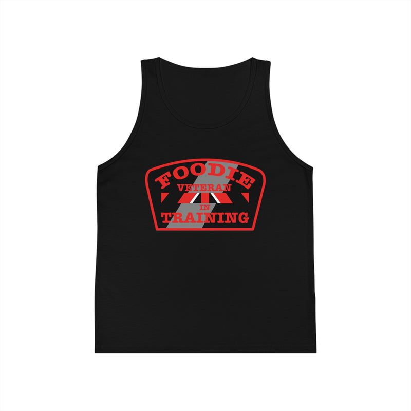 L.O.E.F Foodie Veteran In Training Kids Tank Top (Red)