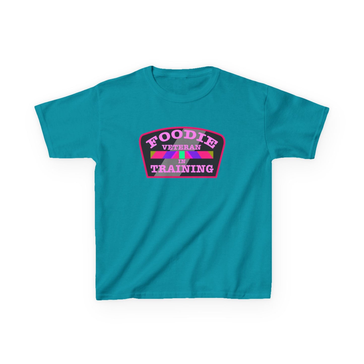 L.O.E.F Foodie Veteran In Training Kids Tee Shirt (Pink)