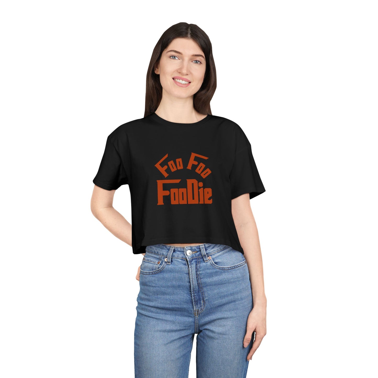 L.O.E.F Women Vegan Foodie Crop Tee (Rust)