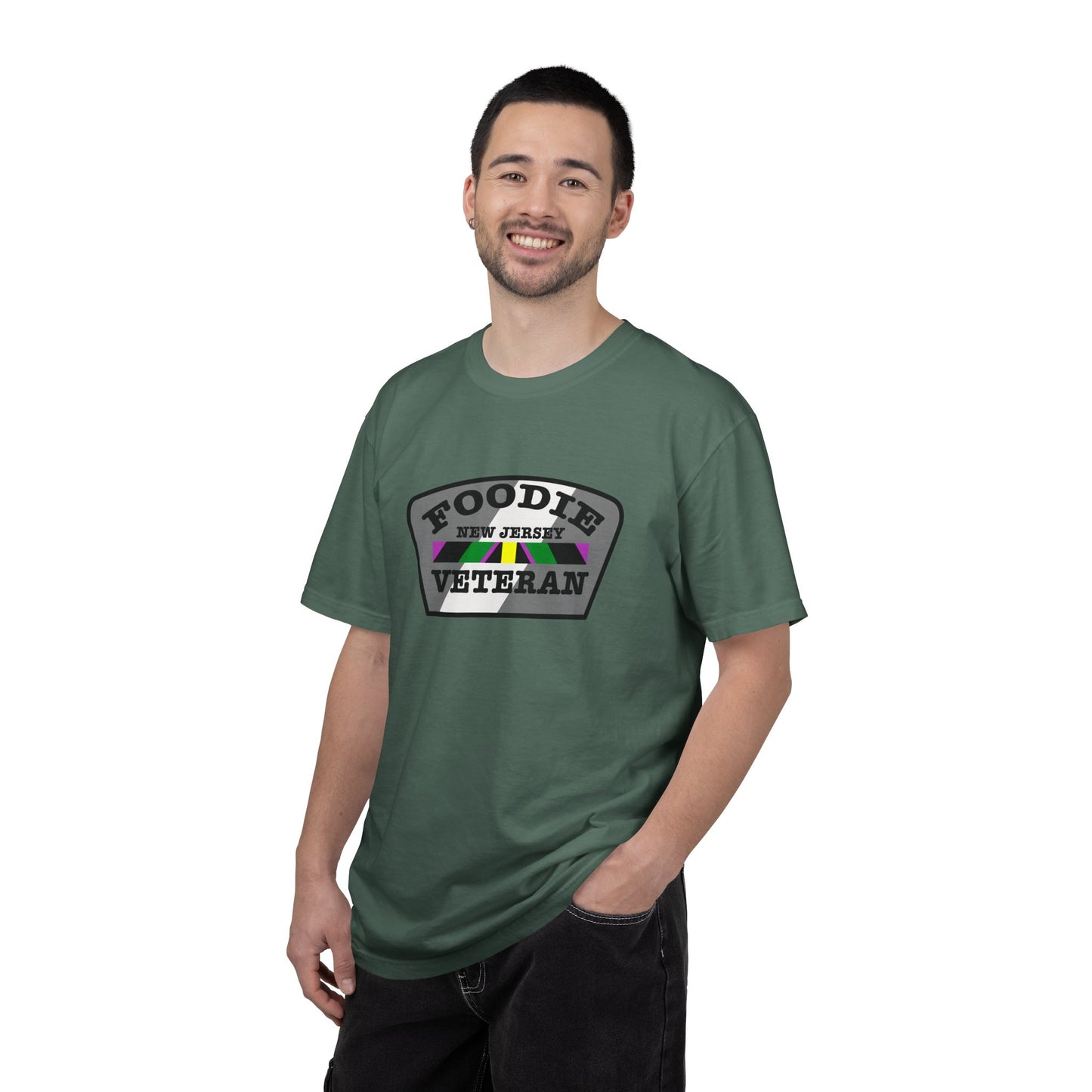 L.O.E.F Foodie Veteran New Jersey Unisex Tee Shirt (Gray)