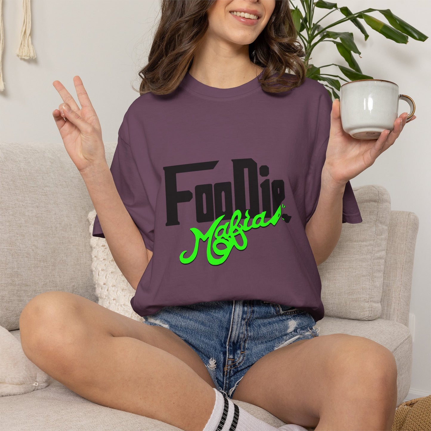 L.O.E.F Foodie Mafia Unisex Tee Shirt (Neon Green)