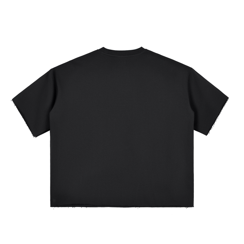 L.O.E.F. Life Chopped Cheese Boxy Half-Sleeve Raw-Edge T-Shirt
