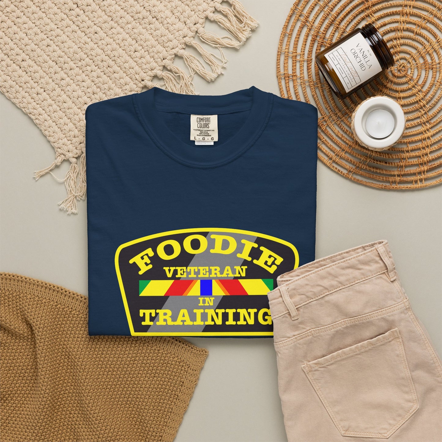 L.O.E.F Foodie Veteran IN TRAINING Unisex Tee Shirt (Yellow)