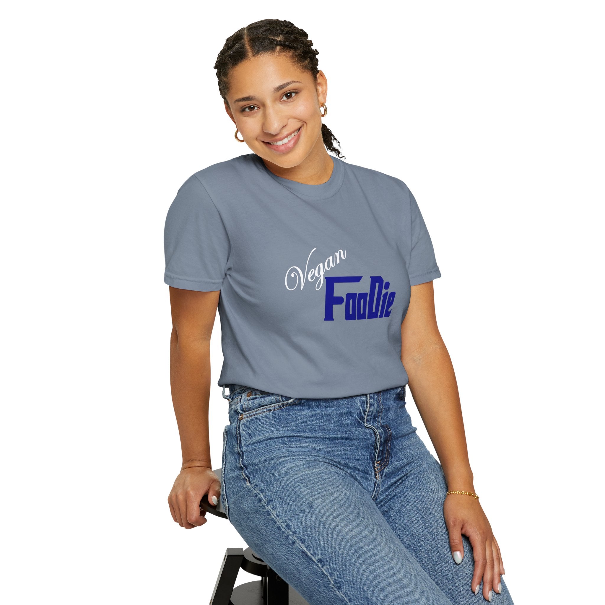 L.O.E.F Unisex Vegan Foodie Tee Shirt (Dark Blue)
