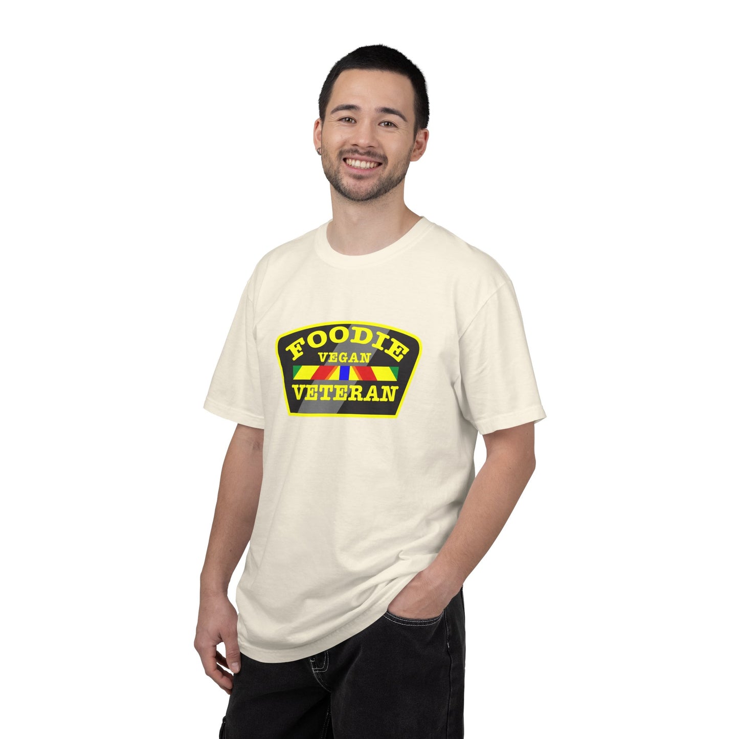 L.O.E.F Foodie Veteran VEGAN Unisex Tee Shirt (Yellow)