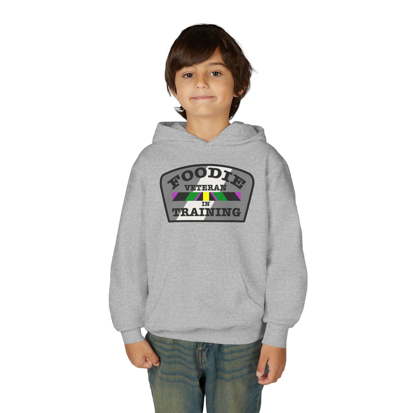 L.O.E.F Foodie Veteran In Training Youth Hoodie (Gray)
