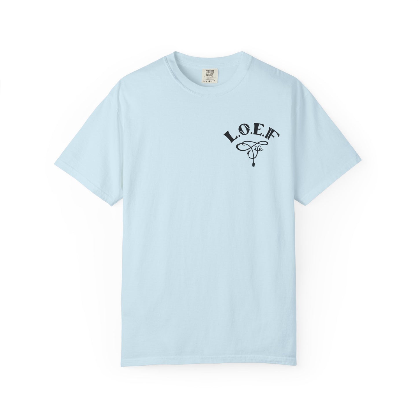 L.O.E.F Foodie 4Life Vegan Unisex Tee Shirt (Sky Blue)