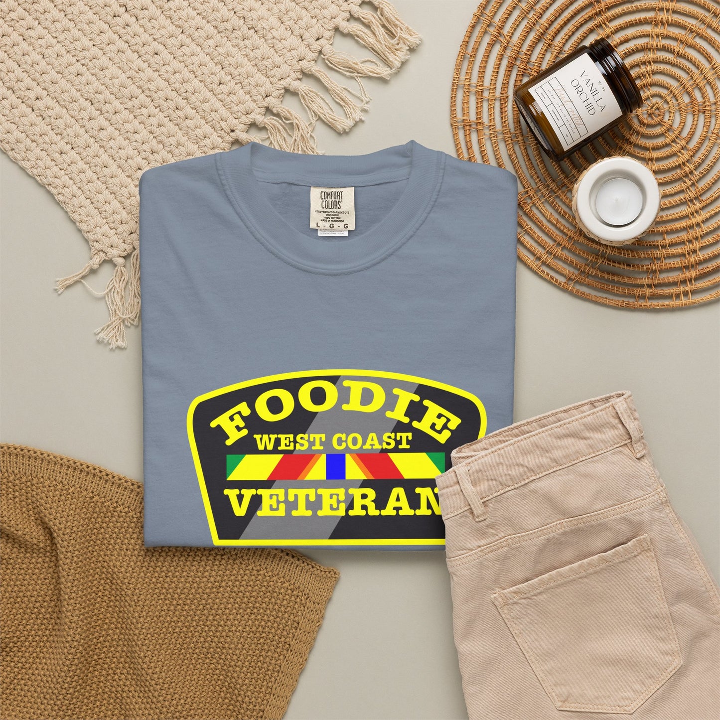 L.O.E.F Foodie Veteran WEST COAST Unisex Tee Shirt (Yellow)