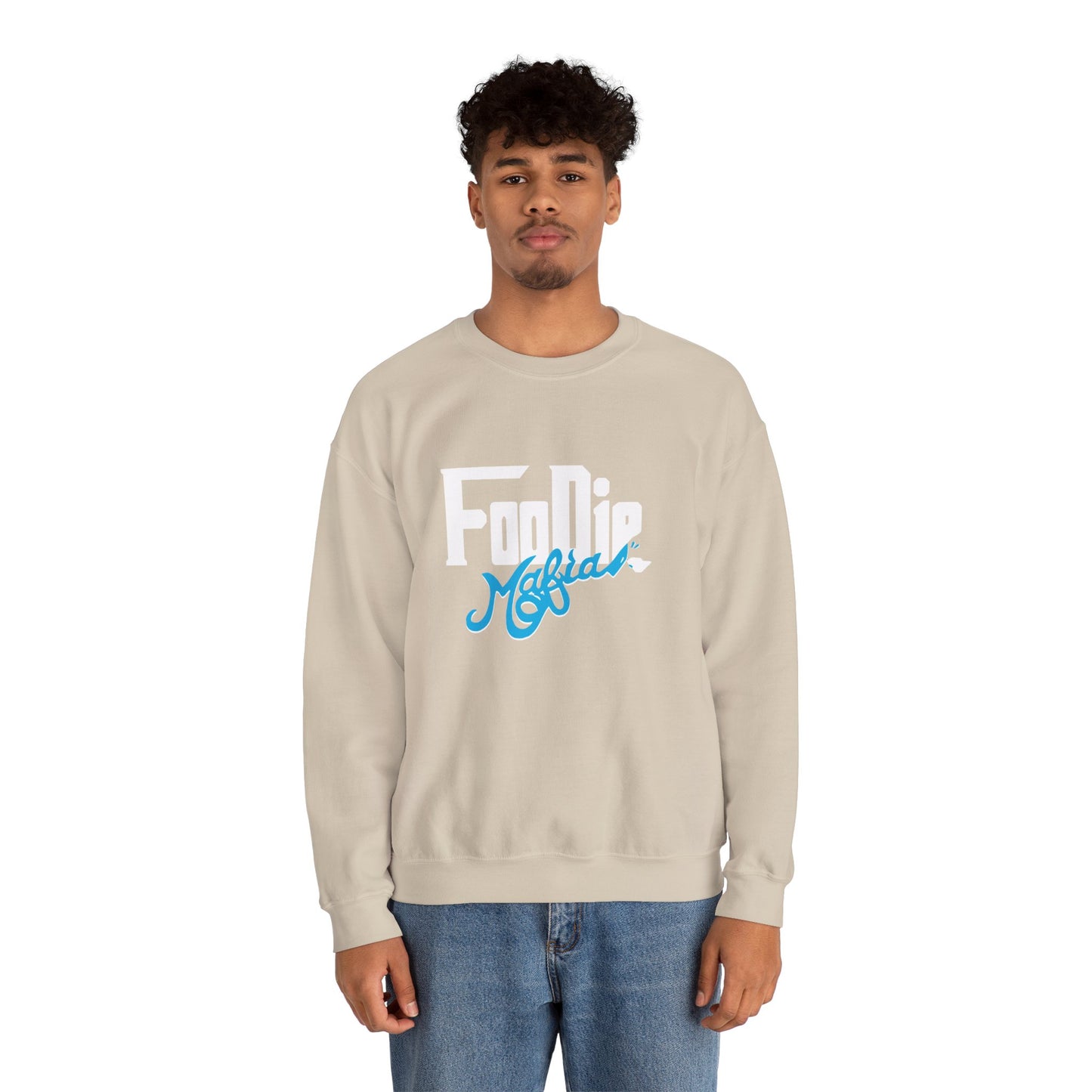 L.O.E.F White Foodie Mafia Unisex Sweatshirt (Apricot)