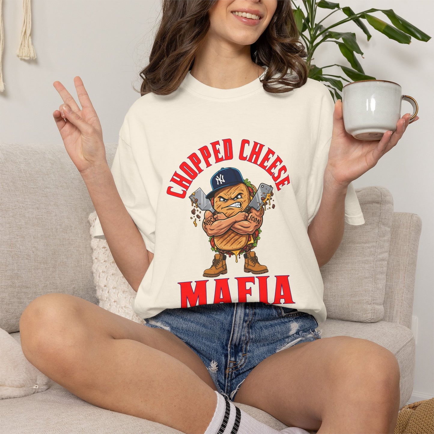L.O.E.F Mafia Chopped Cheese Unisex Tee Shirt (Red)