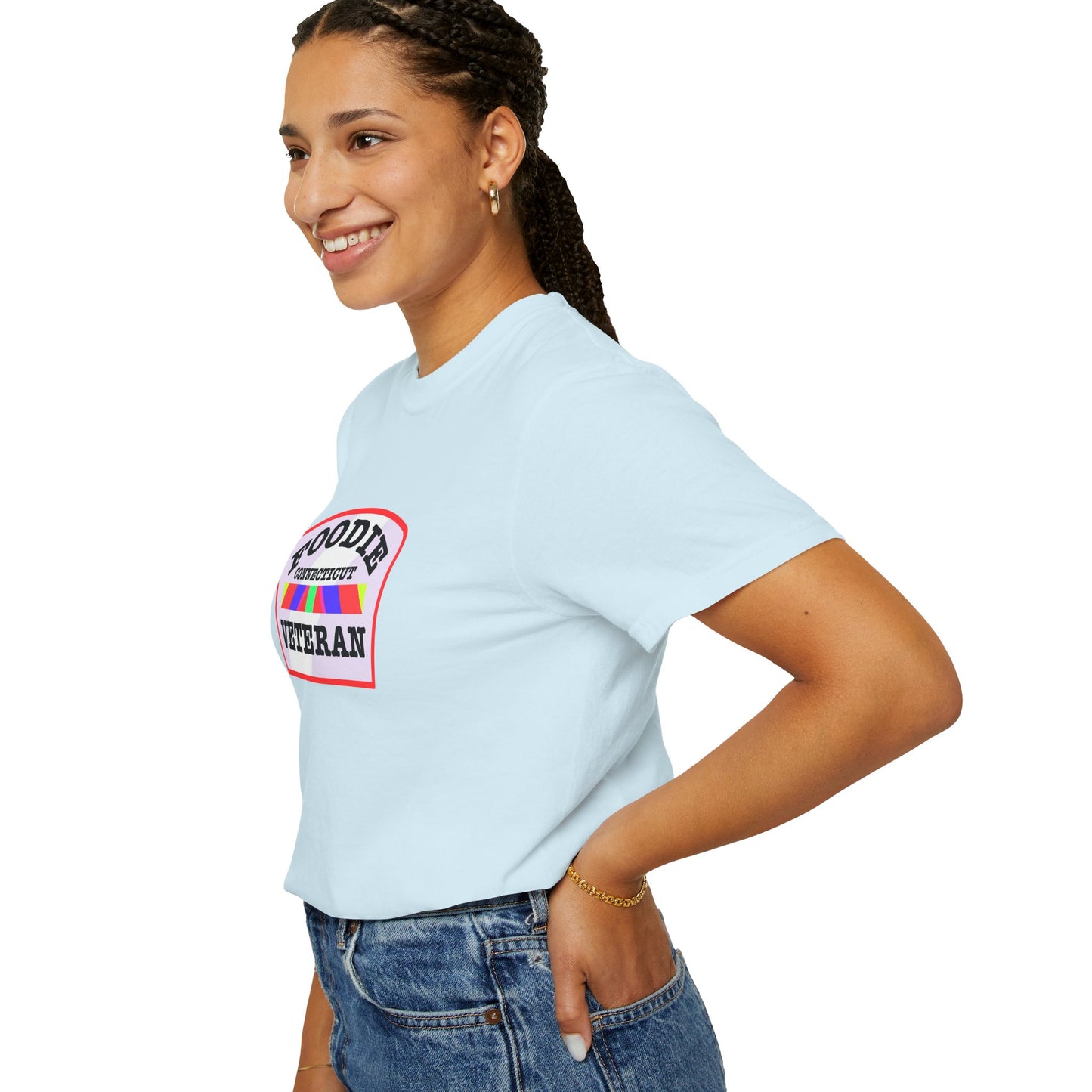 L.O.E.F Foodie Veteran CONNECTICUT Unisex Tee Shirt (Soft Pink)