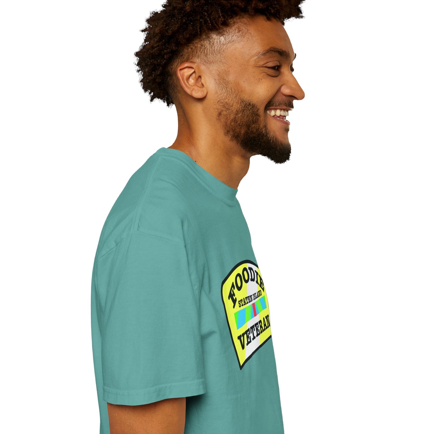 L.O.E.F Foodie Veteran STATEN ISLAND Unisex Tee Shirt (Yellow and Black)