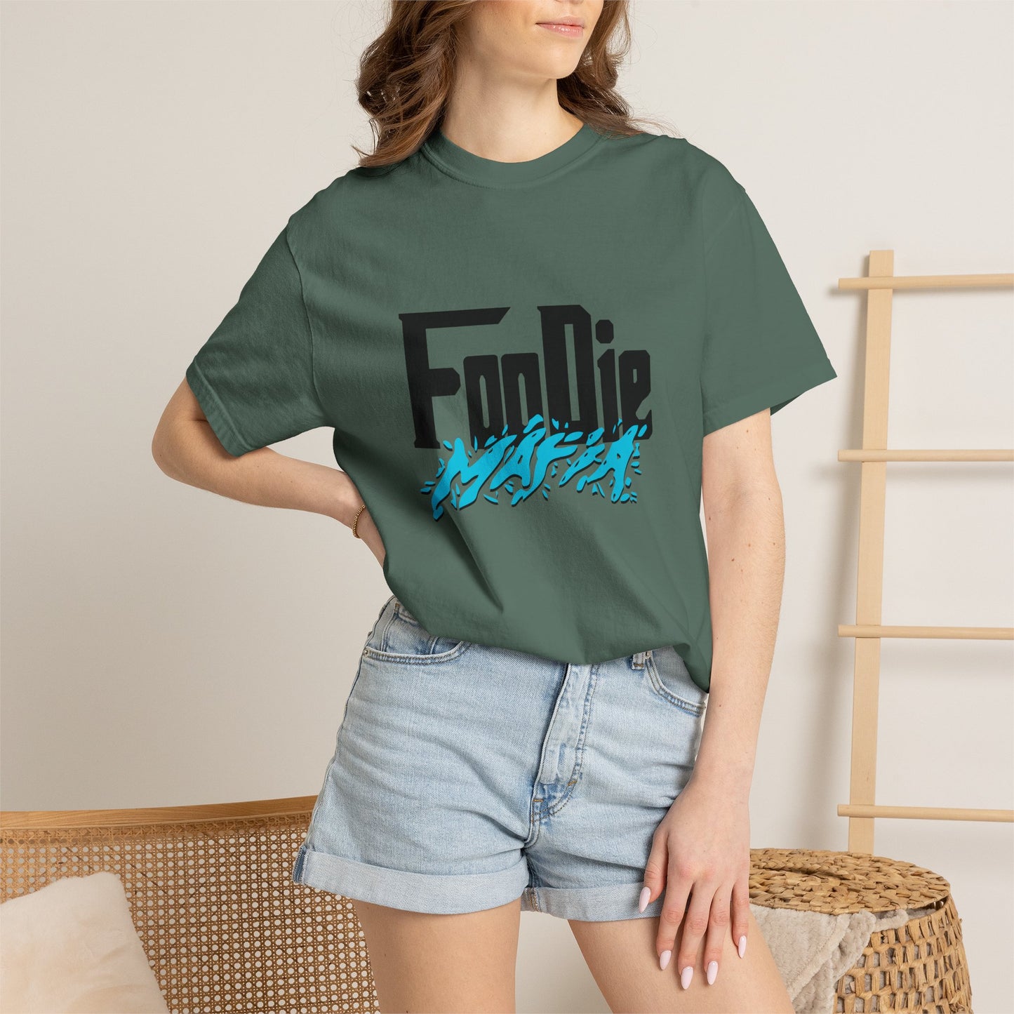 L.O.E.F Foodie Mafia Unisex Tee Shirt (Aqua Blue)
