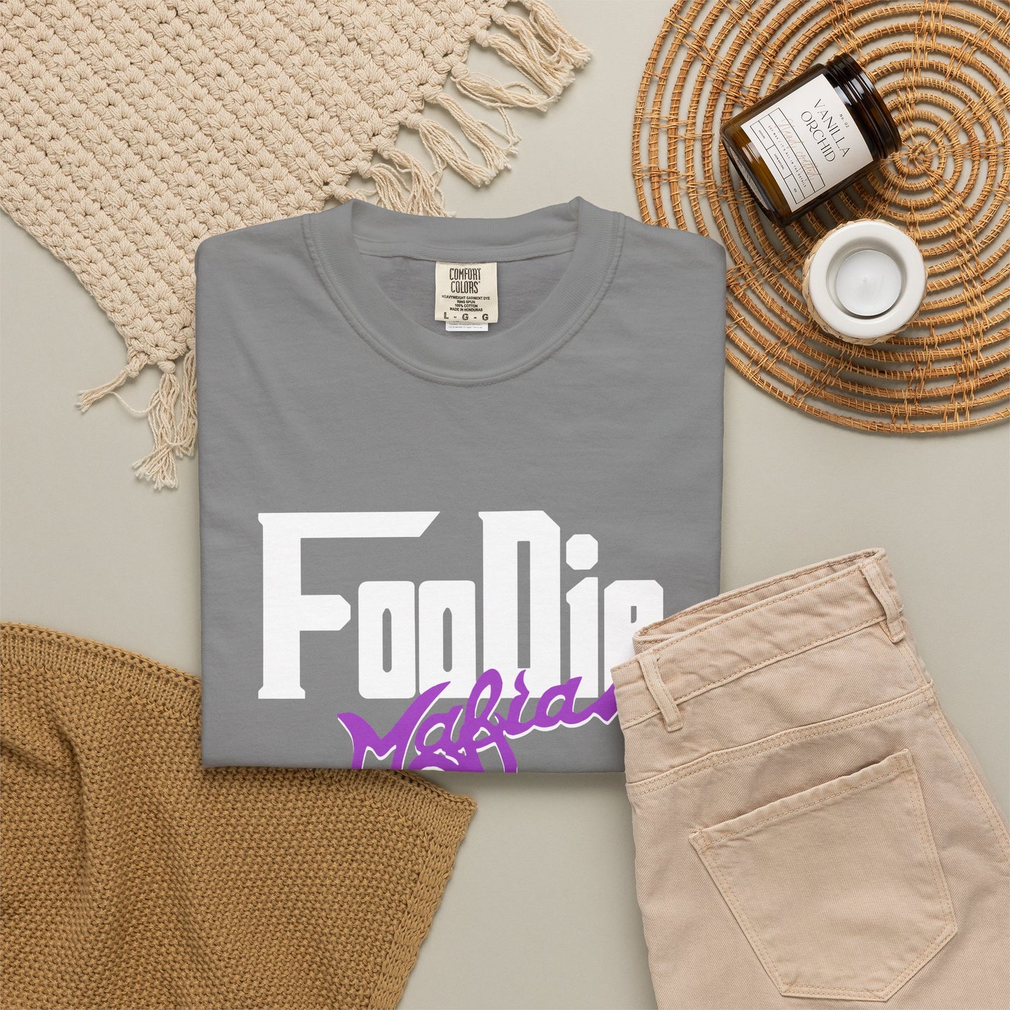 L.O.E.F Foodie Mafia Unisex Tee Shirt  (Purple)