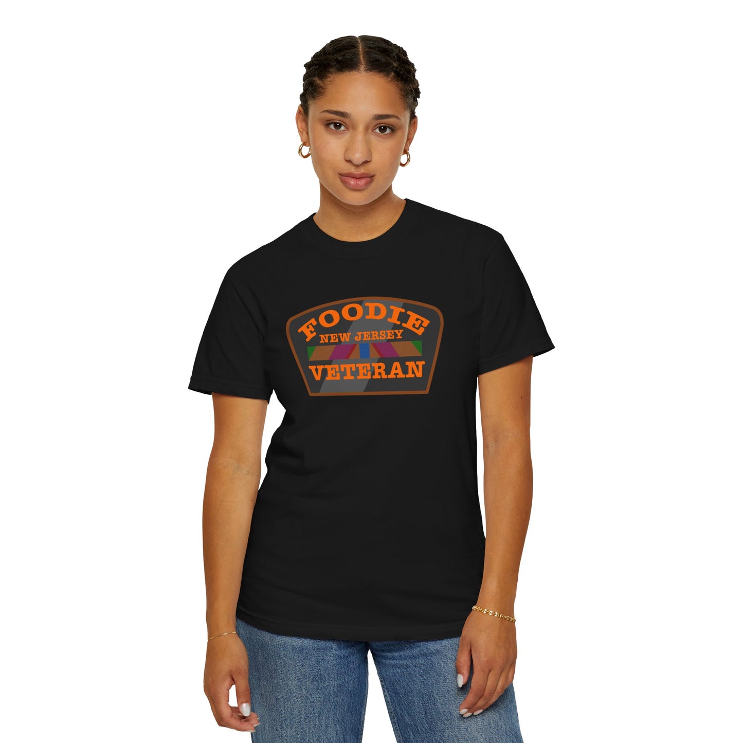 L.O.E.F Foodie Veteran NEW JERSEY Unisex Tee Shirt (Orange)