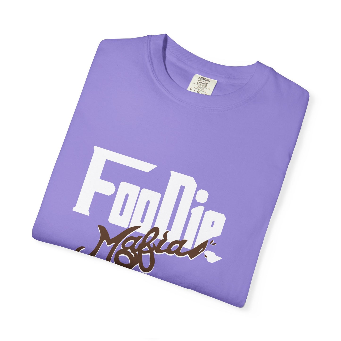 L.O.E.F White Foodie Mafia Unisex Tee shirt (Dark Brown)