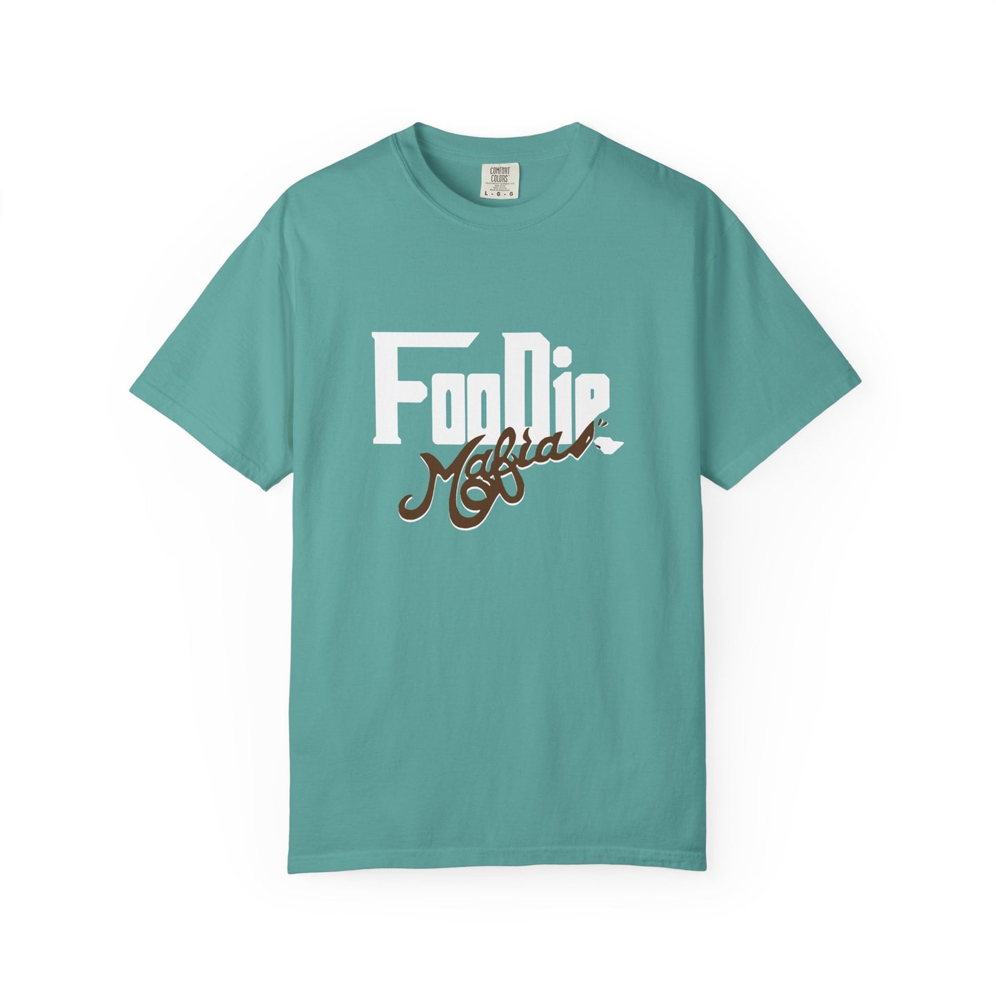 L.O.E.F White Foodie Mafia Unisex Tee shirt (Dark Brown)