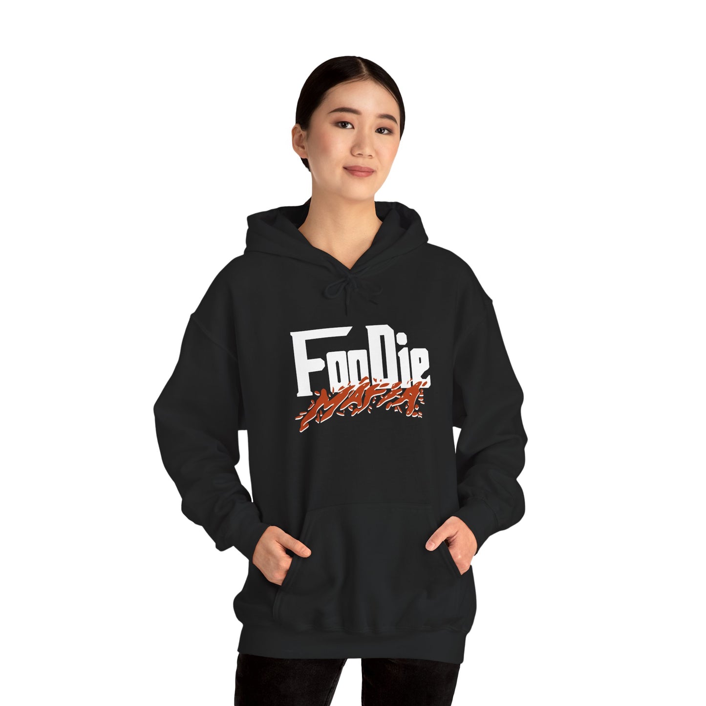 L.O.E.F White Foodie Mafia Unisex Hooded Sweatshirt (Rust)