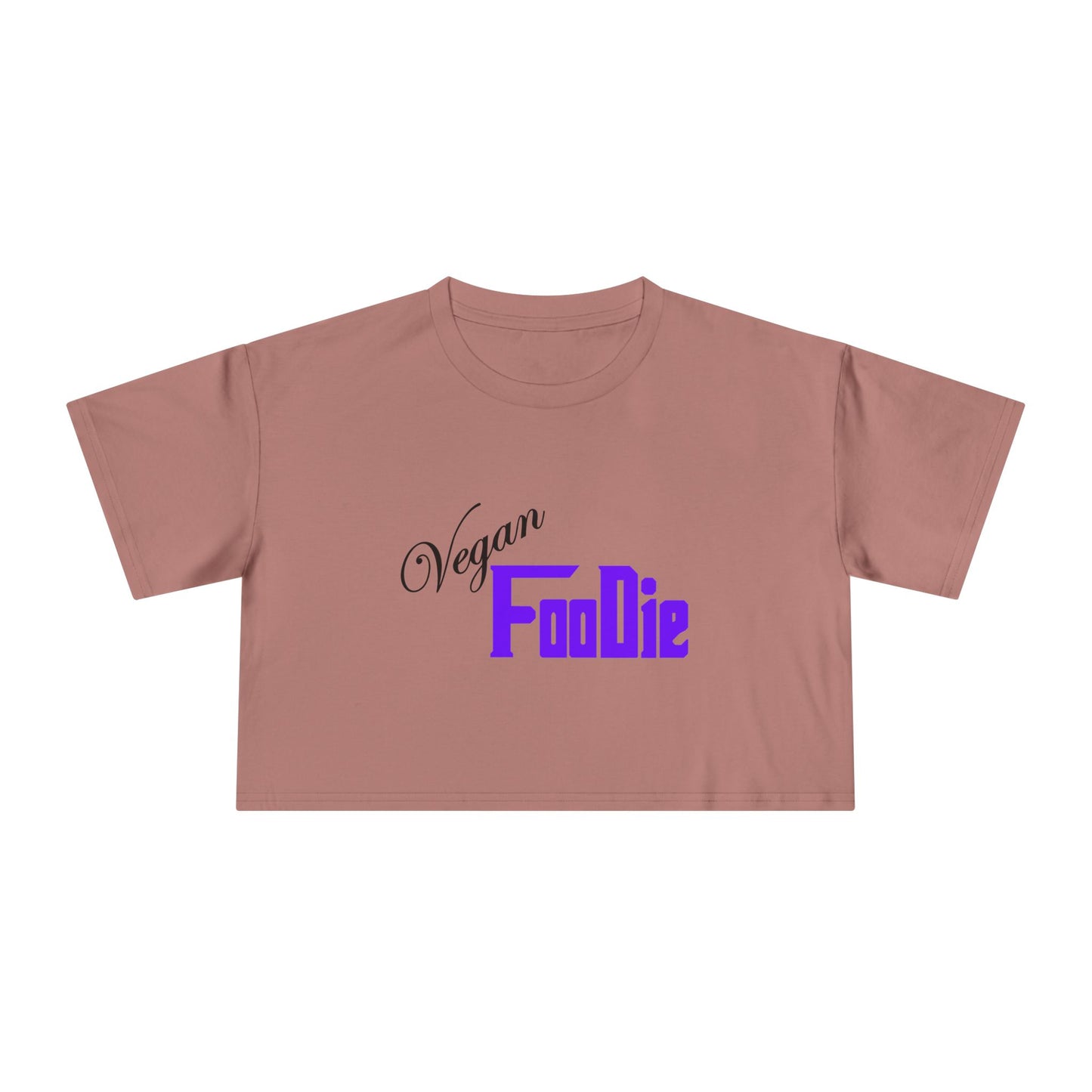 L.O.E.F Women Vegan Foodie Crop Tee (Violet)